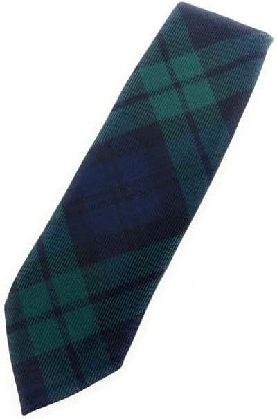 Gents Pure Wool Black Watch Tartan Tie - Made In Scotland