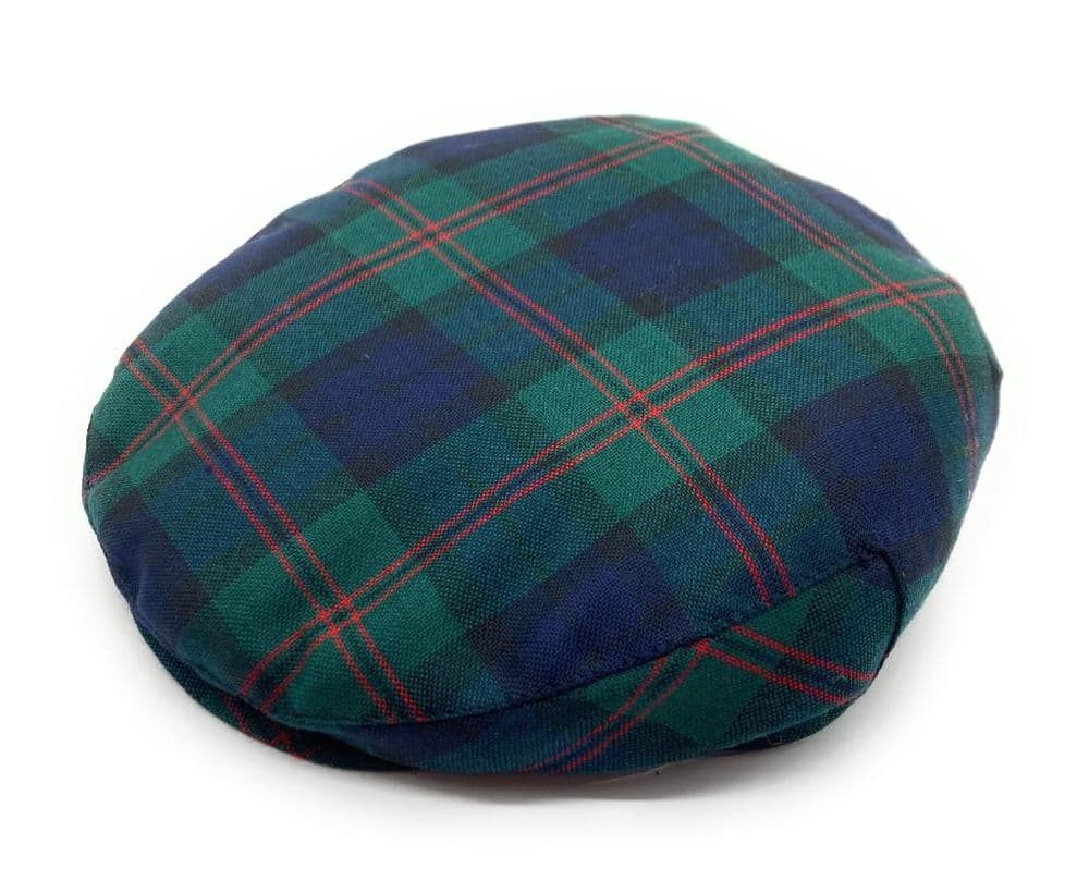 Gents Pure Wool Blair Modern Tartan One Size Flat Cap - Made in Scotland