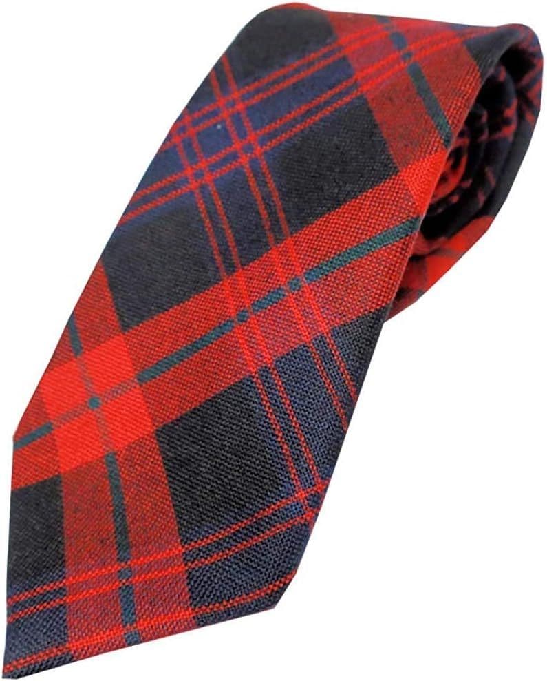 Gents Pure Wool Brown Modern Tartan Tie Made in Scotland