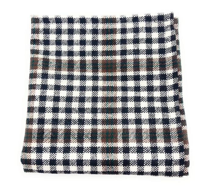 Gents Pure Wool Burns Check Tartan Pocket Square - Made In Scotland