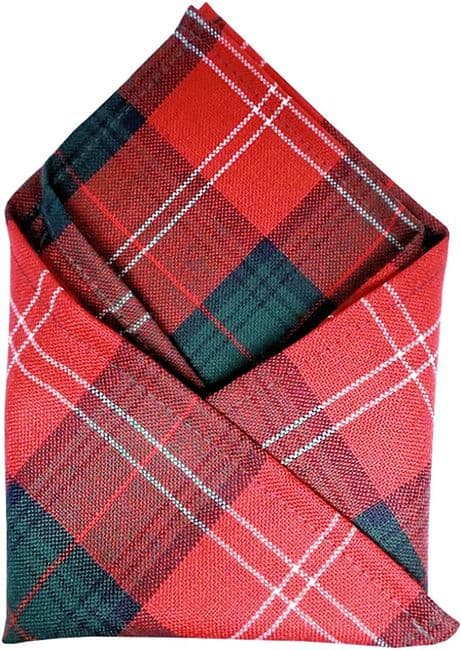 Gents Pure Wool Chisholm Tartan Pocket Square - Made In Scotland