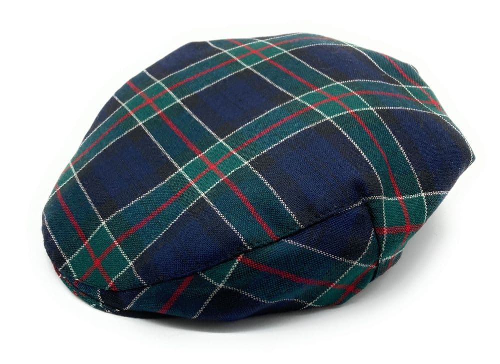 Gents Pure Wool Colquhoun Tartan One Size Flat Cap - Made In Scotland
