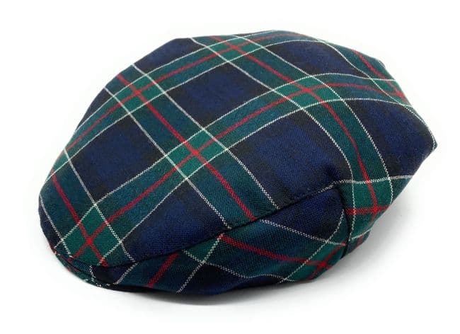 Gents Pure Wool Colquhoun Tartan One Size Flat Cap - Made In Scotland