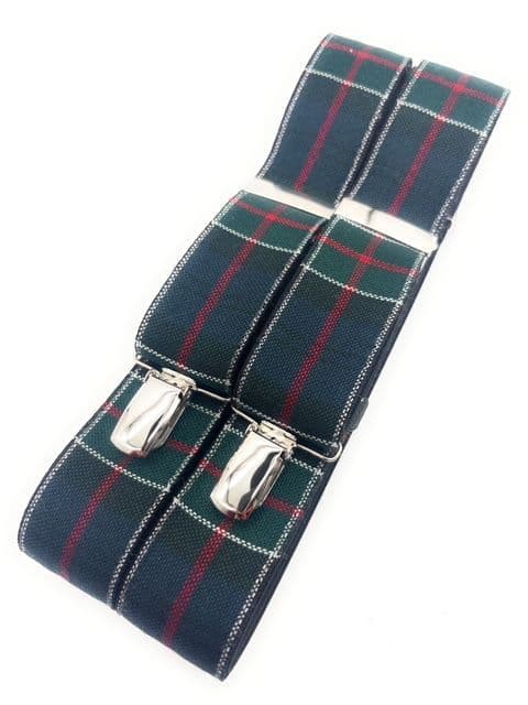 Gents Pure Wool Colquhoun Tartan Trousers Braces - Made In Scotland