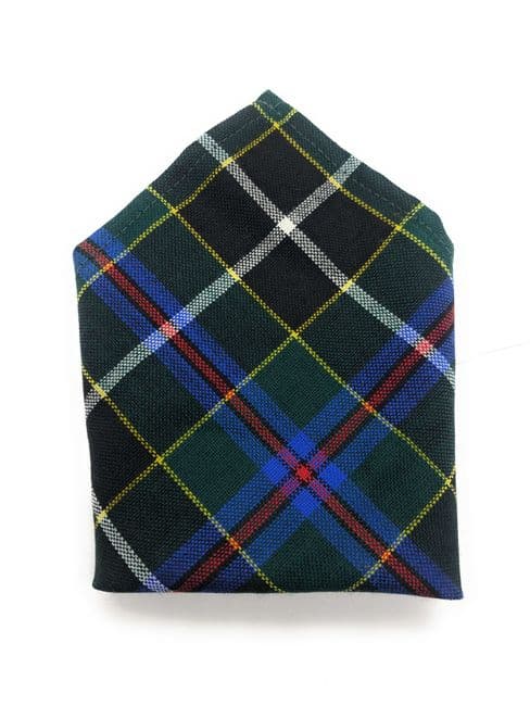 Gents Pure Wool Cornish Hunting Tartan Pocket Square - Made In Scotland