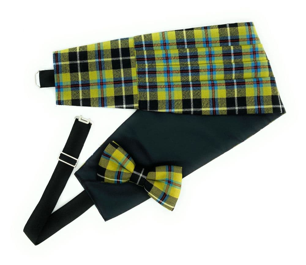 Gents Pure Wool Cornish National Tartan Cummerbund & Bow Tie Set - Made in Scotland