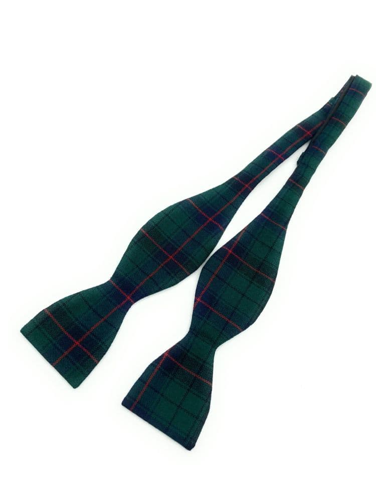 Gents Pure Wool Davidson Modern Tartan Self Tied Bow Tie Made in Scotland