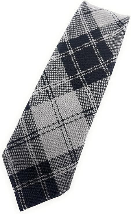 Gents Pure Wool Douglas Grey Tartan Tie - Made In Scotland