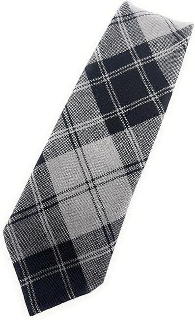 Gents Pure Wool Douglas Grey Tartan Tie - Made In Scotland