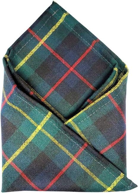 Gents Pure Wool Farquharson Modern Tartan Pocket Square - Made In Scotland