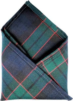 Gents Pure Wool  Fletcher ModernTartan Pocket Square - Made In Scotland
