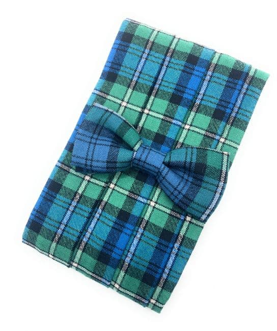 Gents Pure Wool Forbes Ancient Tartan Cummerbund & Bow Tie Set - Made in Scotland