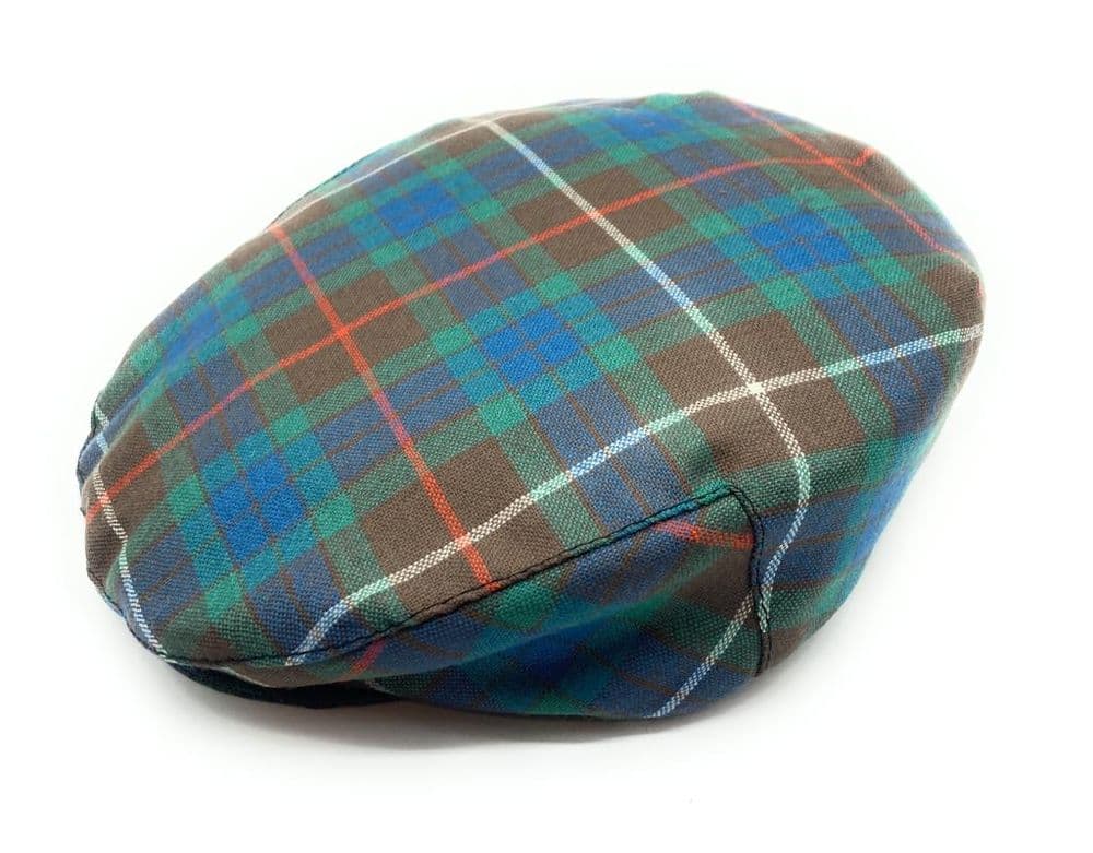 Gents Pure Wool Fraser Hunting Ancient Tartan One Size Flat Cap Made in Scotland