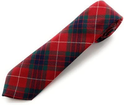 Gents Pure Wool Fraser Red Tartan Tie - Made in Scotland