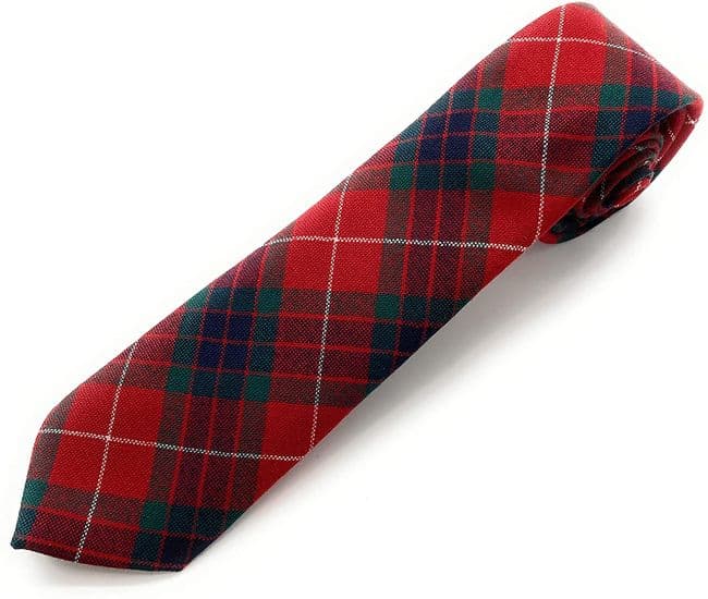 Gents Pure Wool Fraser Red Tartan Tie - Made in Scotland