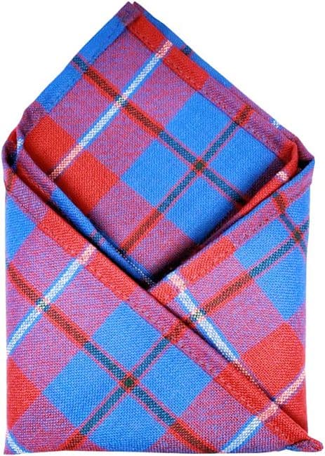 Gents Pure Wool Galloway Red Tartan Pocket Square - Made In Scotland