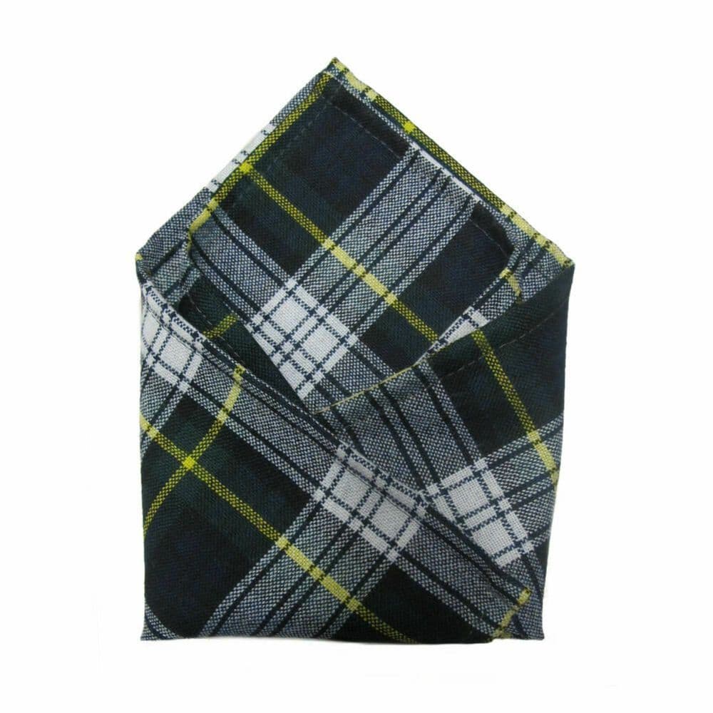 Gents Pure Wool Gordon Dress Tartan Pocket Square - Made In Scotland