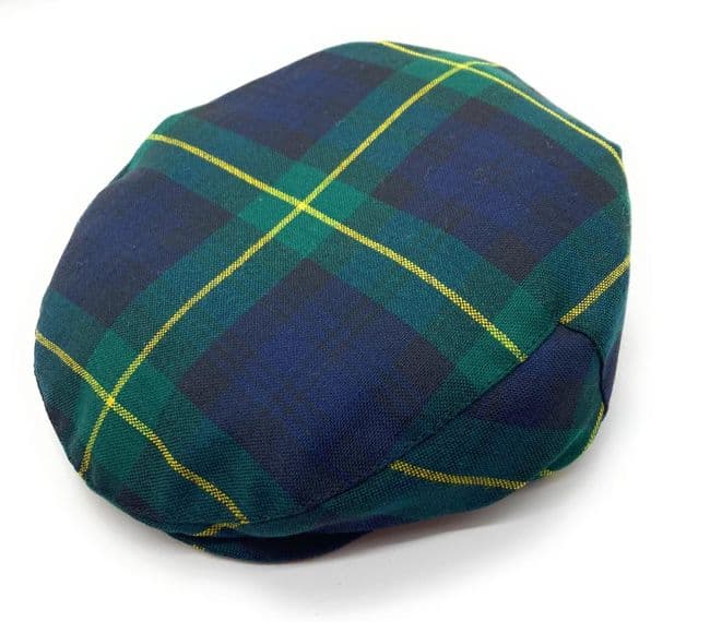 Gents Pure Wool Gordon Modern Tartan One Size Flat Cap Made in Scotland