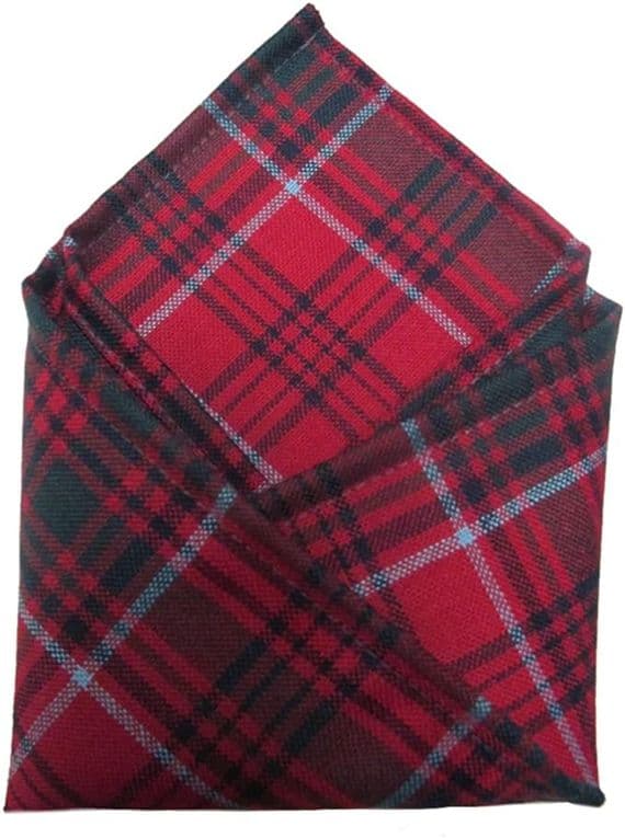 Gents Pure Wool Grant Modern Tartan Pocket Square - Made In Scotland
