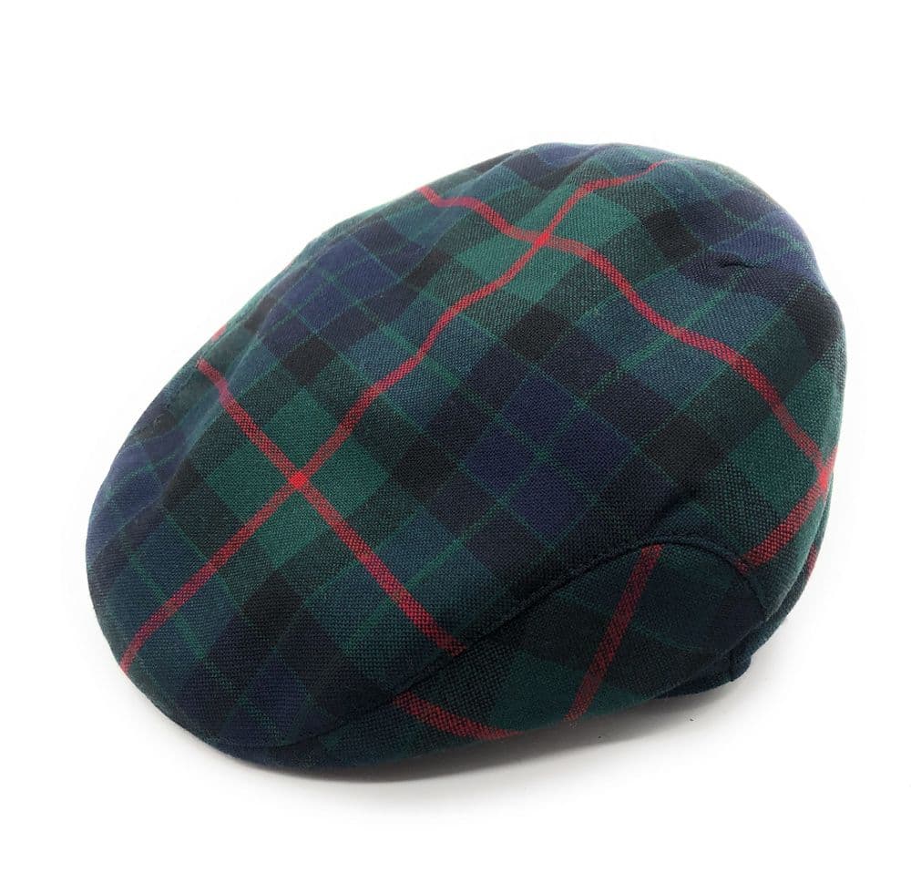 Gents Pure Wool Gunn Modern Tartan Flat Cap - Made in Scotland