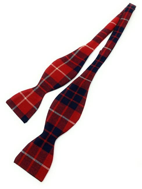 Gents Pure Wool Hamilton Modern Tartan Self Tied Bow Tie Made in Scotland