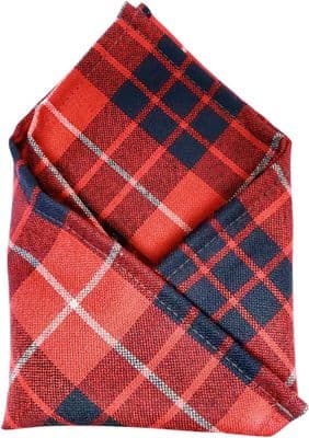 Gents Pure Wool Hamilton Red Tartan Pocket Square - Made In Scotland