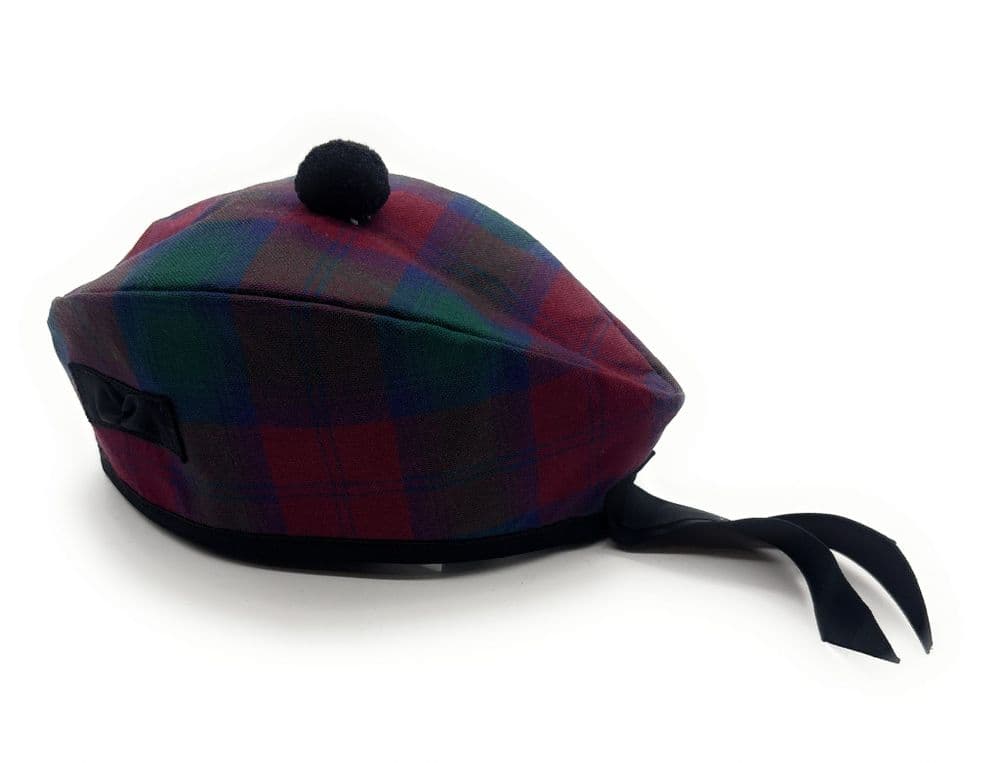 Gents Pure Wool Lindsay Modern Tartan Glengarry Hat - Made in Scotland