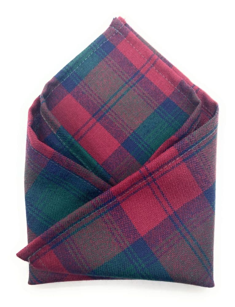 Gents Pure Wool Lindsay Tartan Pocket Square - Made In Scotland