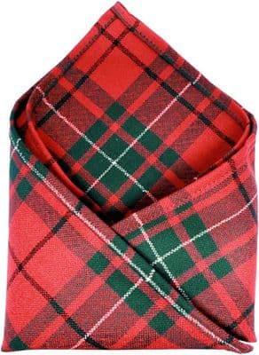 Gents Pure Wool Macauley Tartan Pocket Square - Made In Scotland
