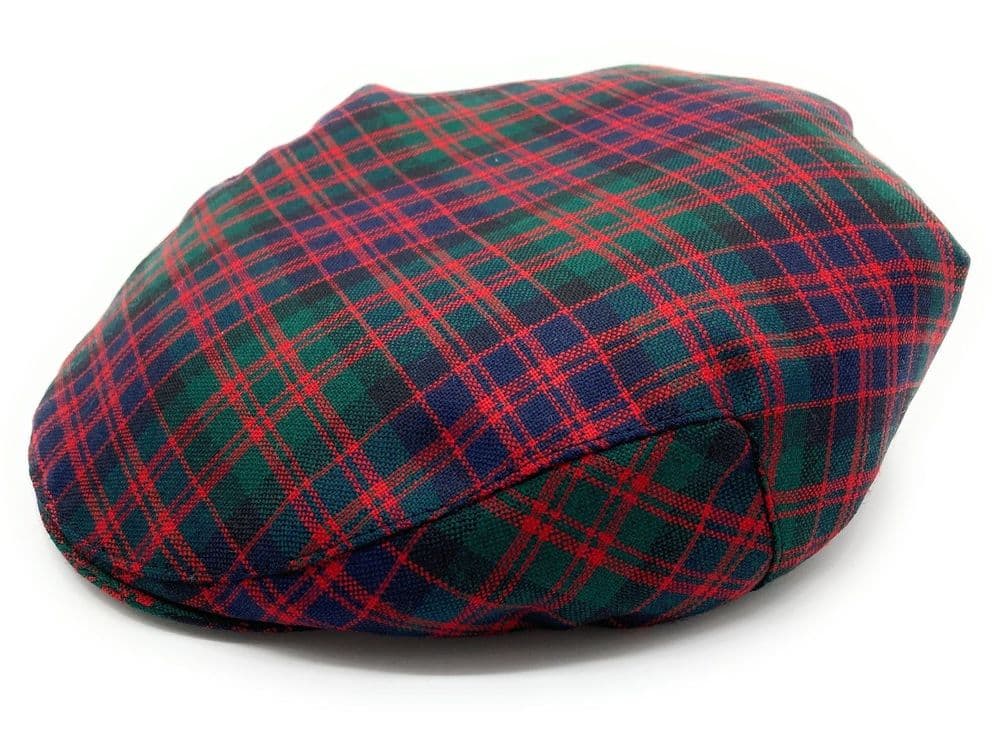 Gents Pure Wool MacDonald Tartan Flat Cap