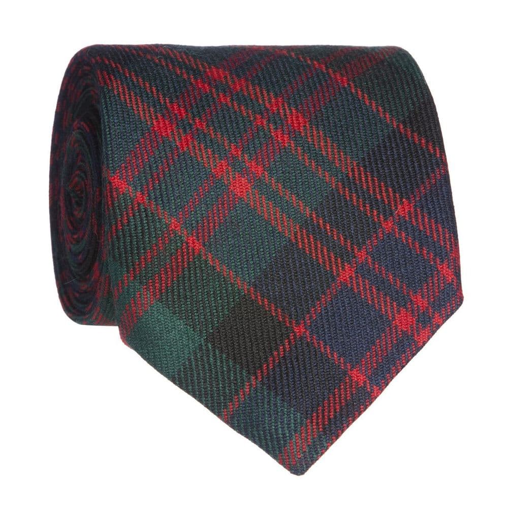 Gents Pure Wool MacDonald Tartan Tie Made in Scotland