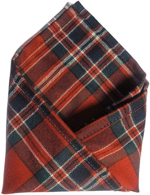 Gents Pure Wool Macfarlane Tartan Pocket Square - Made In Scotland