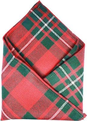 Gents Pure Wool MacGregor Modern Tartan Pocket Square - Made In Scotland