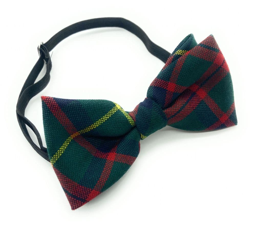 Gents Pure Wool Macintosh Hunting Modern Tartan Bow Tie Made in Scotland