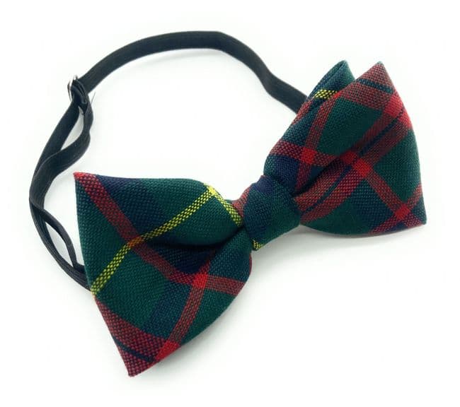 Gents Pure Wool Macintosh Hunting Modern Tartan Bow Tie Made in Scotland