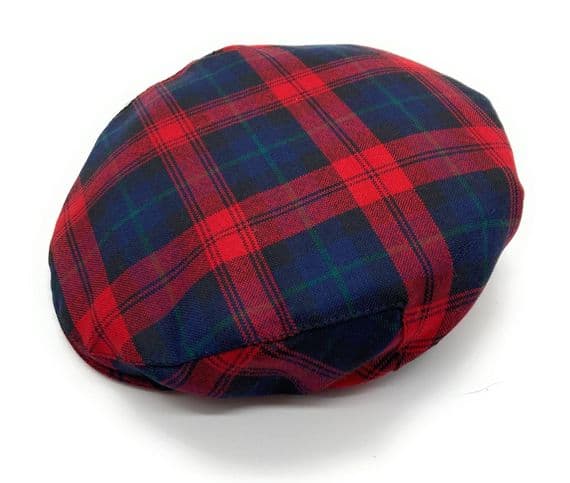 Gents Pure Wool MacLachlan Modern Tartan One Size Flat Cap Made in Scotland