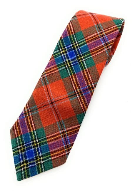 Gents Pure Wool MacLean of Duart Ancient Tartan Tie Made in Scotland