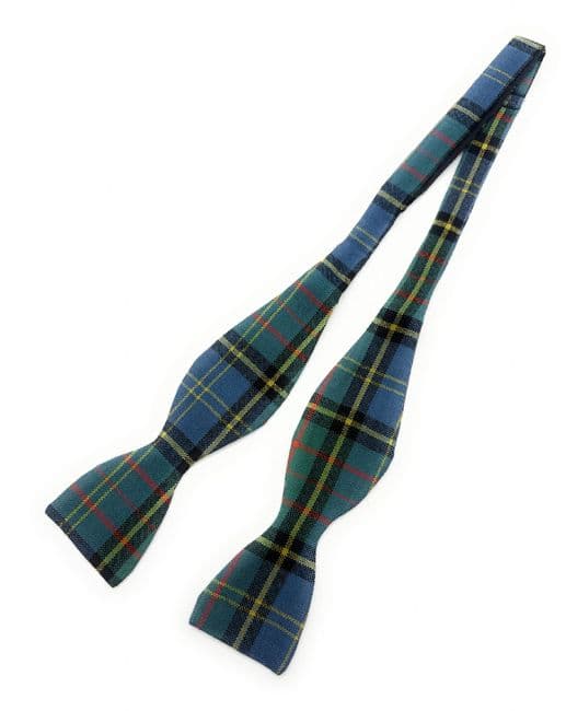 Gents Pure Wool MacMillan Hunting  Ancient Tartan Self Tied Bow Tie Made in Scotland