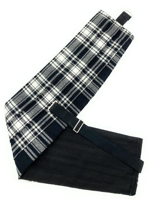 Gents Pure Wool  Menzies Black & White Tartan Cummerbund Made In Scotland
