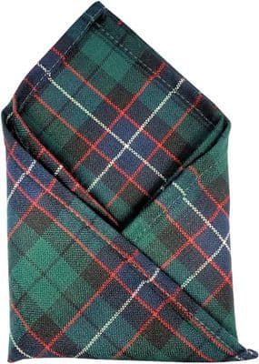 Gents Pure Wool Mitchell Modern Tartan Pocket Square - Made In Scotland