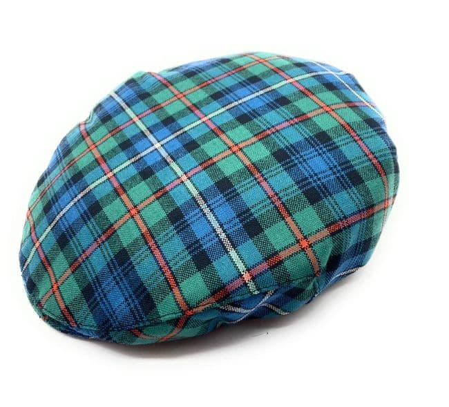 Gents Pure Wool Robertson Hunting Ancient Tartan One Size Flat Cap Made in Scotland
