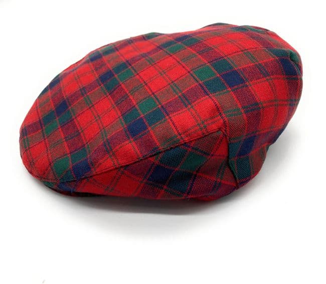 Gents Pure Wool Robertson Red Tartan Flat Cap