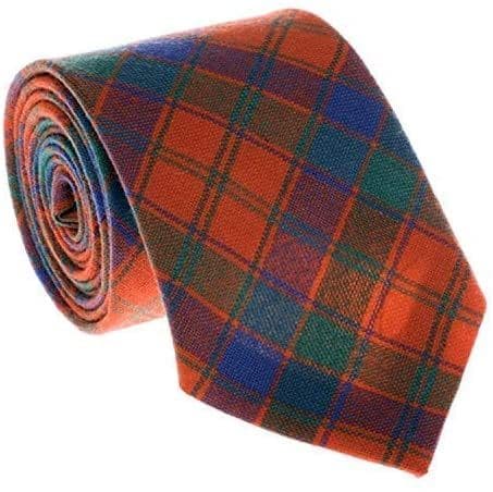Gents Pure Wool Robertson Red Tartan Tie Made in Scotland