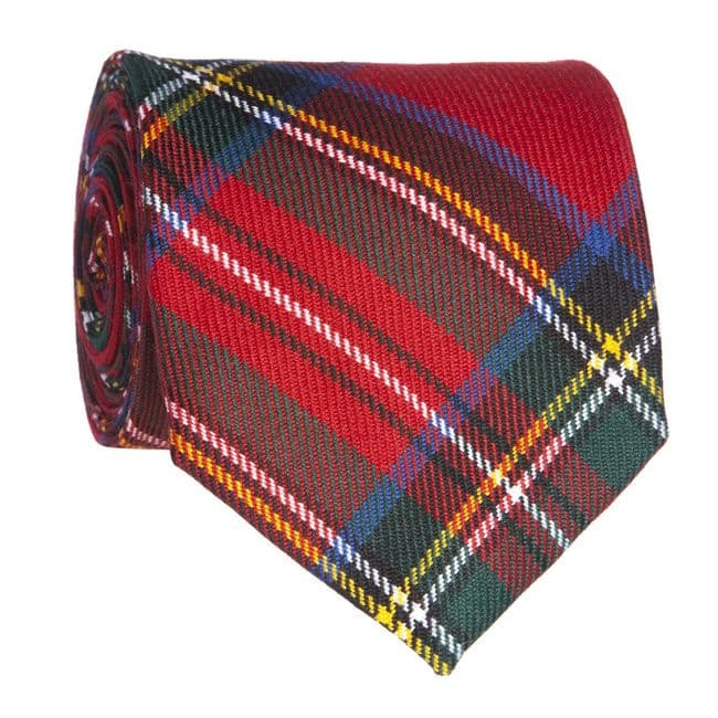 Gents Pure Wool Royal Stewart Tartan Tie Made in Scotland
