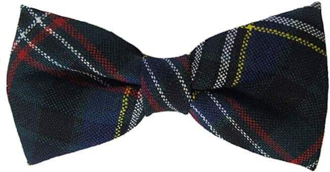 Gents Pure Wool Scott Green Tartan Bow Tie Made in Scotland