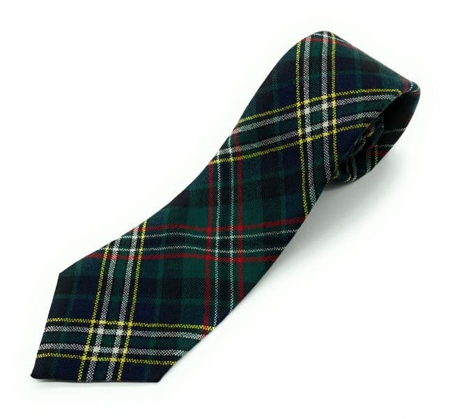 Gents Pure Wool Scott Green Tartan Tie Made in Scotland