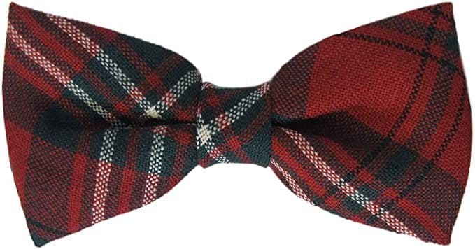 Gents Pure Wool Scott Red Tartan Bow Tie Made in Scotland