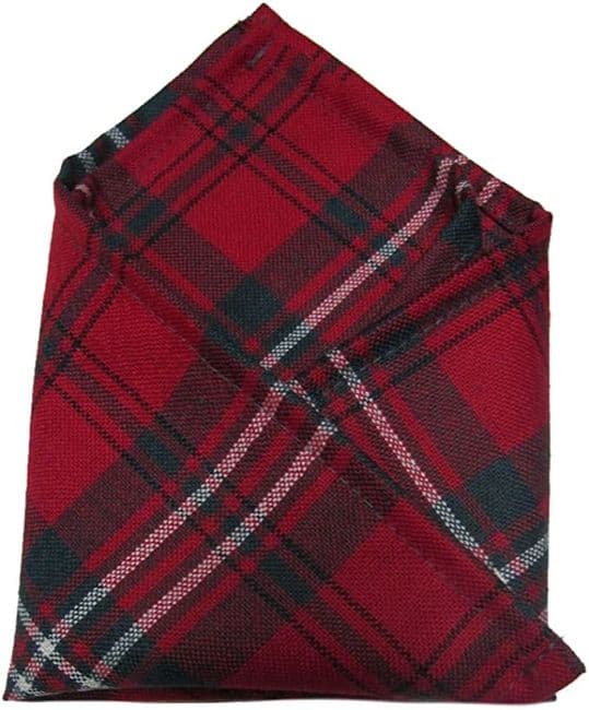Gents Pure Wool Scott Red Tartan Pocket Square - Made In Scotland