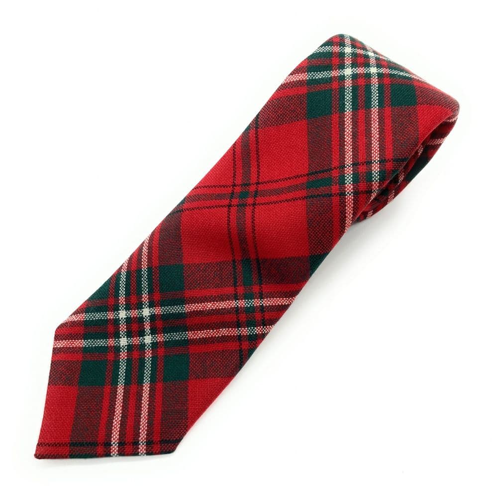 Gents Pure Wool Scott Red Tartan Tie Made in Scotland