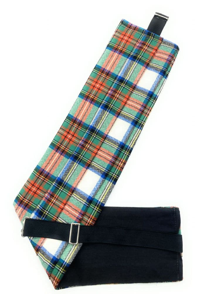 Gents Pure Wool Stewart Dress Ancient Tartan Cummerbund Made In Scotland